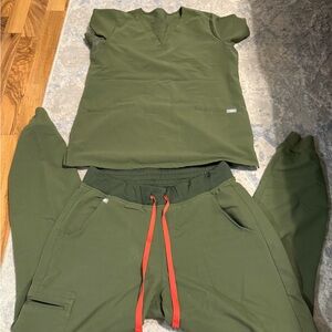 Figs army Green tall joggers Scrub Set